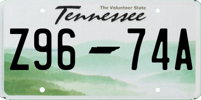 TN license plate Z9674A