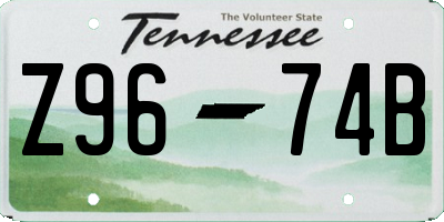 TN license plate Z9674B