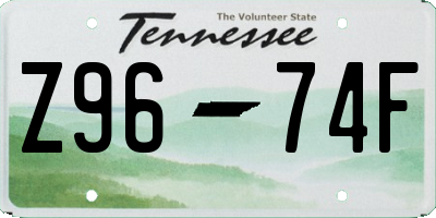 TN license plate Z9674F