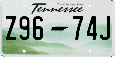 TN license plate Z9674J