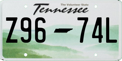 TN license plate Z9674L