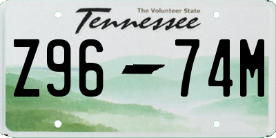 TN license plate Z9674M