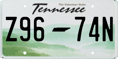 TN license plate Z9674N
