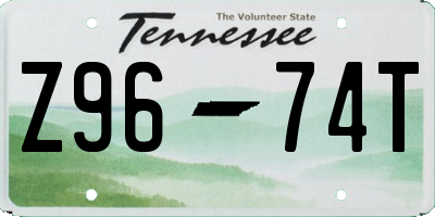 TN license plate Z9674T
