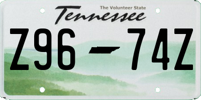 TN license plate Z9674Z