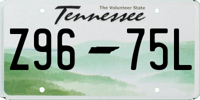 TN license plate Z9675L