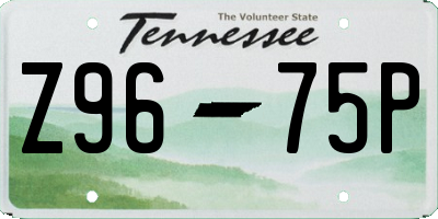 TN license plate Z9675P