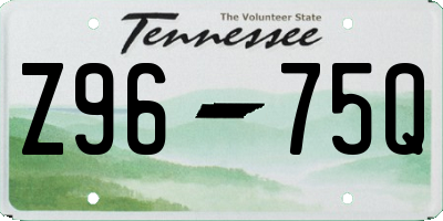 TN license plate Z9675Q