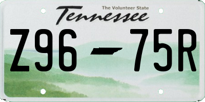 TN license plate Z9675R