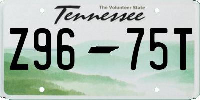 TN license plate Z9675T