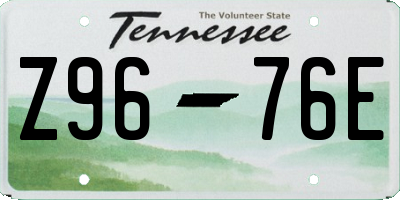 TN license plate Z9676E