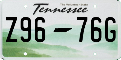TN license plate Z9676G