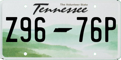 TN license plate Z9676P