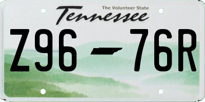 TN license plate Z9676R