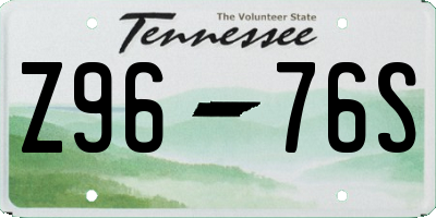 TN license plate Z9676S