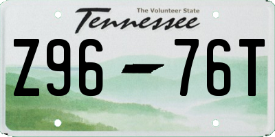 TN license plate Z9676T