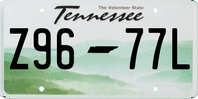 TN license plate Z9677L