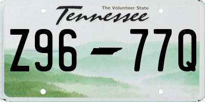 TN license plate Z9677Q