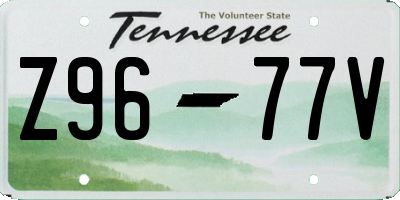 TN license plate Z9677V