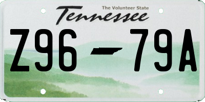 TN license plate Z9679A