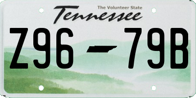 TN license plate Z9679B