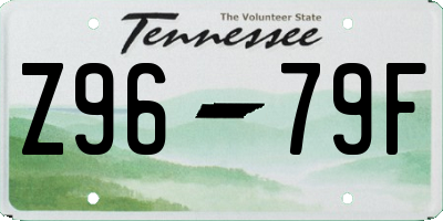 TN license plate Z9679F