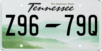 TN license plate Z9679Q