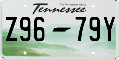 TN license plate Z9679Y
