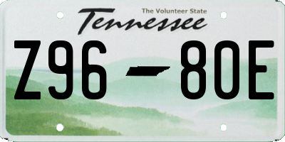 TN license plate Z9680E