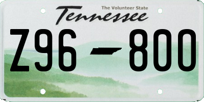 TN license plate Z9680O