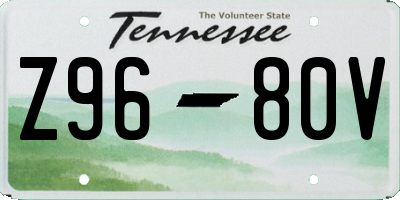 TN license plate Z9680V