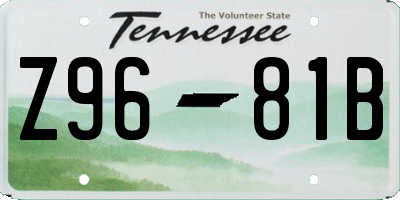 TN license plate Z9681B