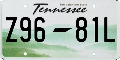 TN license plate Z9681L