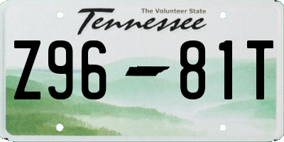 TN license plate Z9681T