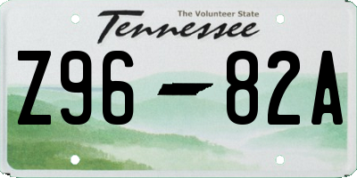 TN license plate Z9682A