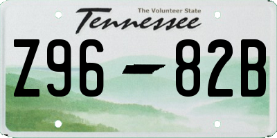 TN license plate Z9682B