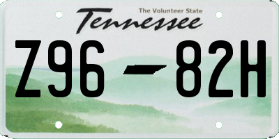 TN license plate Z9682H