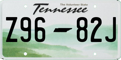 TN license plate Z9682J