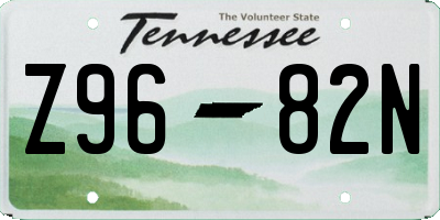 TN license plate Z9682N