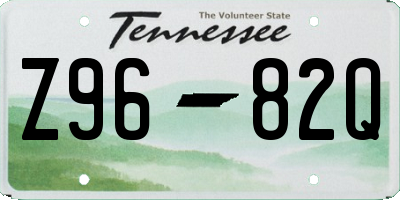 TN license plate Z9682Q