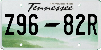 TN license plate Z9682R