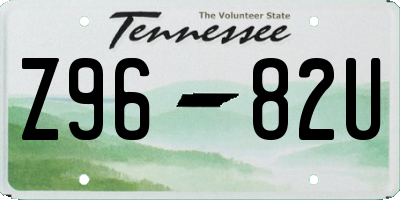 TN license plate Z9682U