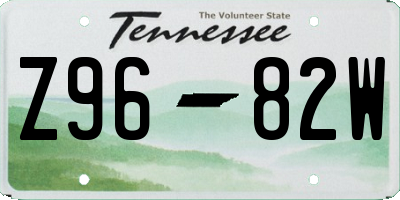 TN license plate Z9682W