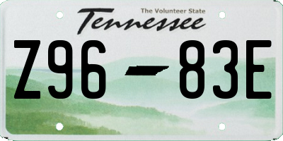 TN license plate Z9683E