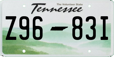 TN license plate Z9683I