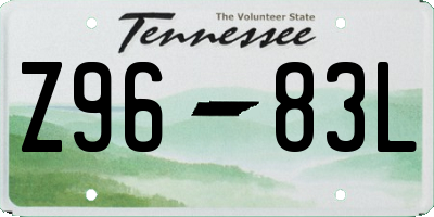 TN license plate Z9683L