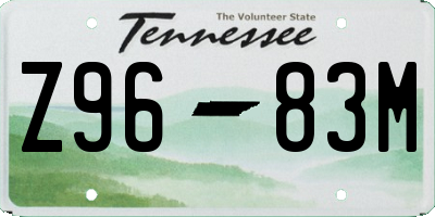 TN license plate Z9683M