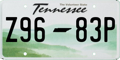TN license plate Z9683P