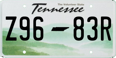 TN license plate Z9683R