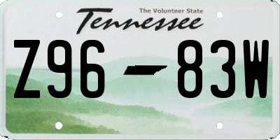 TN license plate Z9683W